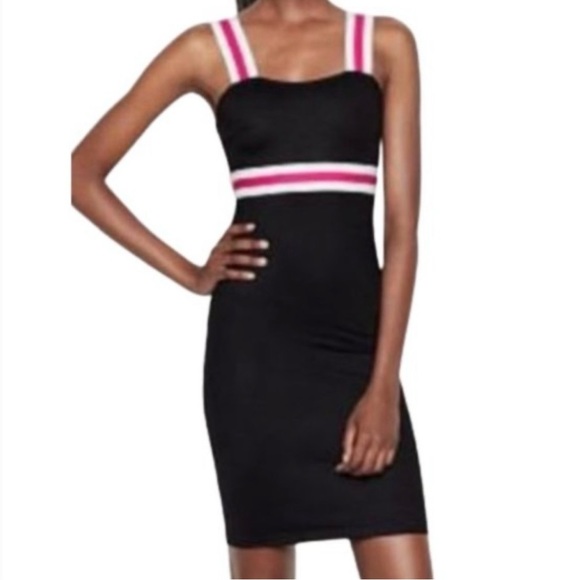 Victoria's Secret Dresses & Skirts - Victoria’s Secret Victoria Sport Sleeveless Black White & Pink Striped Dress